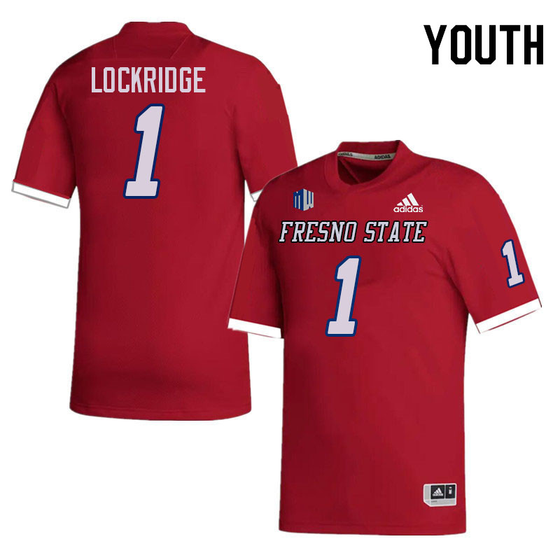 Youth #1 Cam Lockridge Fresno State Bulldogs College Football Jerseys Stitched-Red